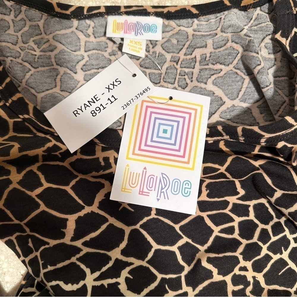 LulaRoe Ryane Dress Long Sleeve High Low Hemline Empire Waist Loose Skirt 0-00 - Picture 7 of 13